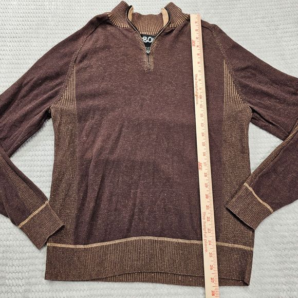 Men's Carbon Brown 1/4 Zip Sweater Size‎ Large some fading - Picture 2 of 6